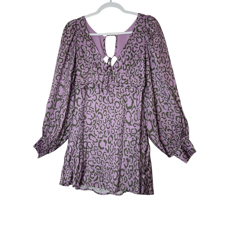 For Love&Lemons Mini Dress Women's Medium Balloon Long‎ Sleeve Empire Waist  New - Picture 2 of 11
